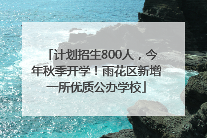 计划招生800人，今年秋季开学！雨花区新增一所优质公办学校